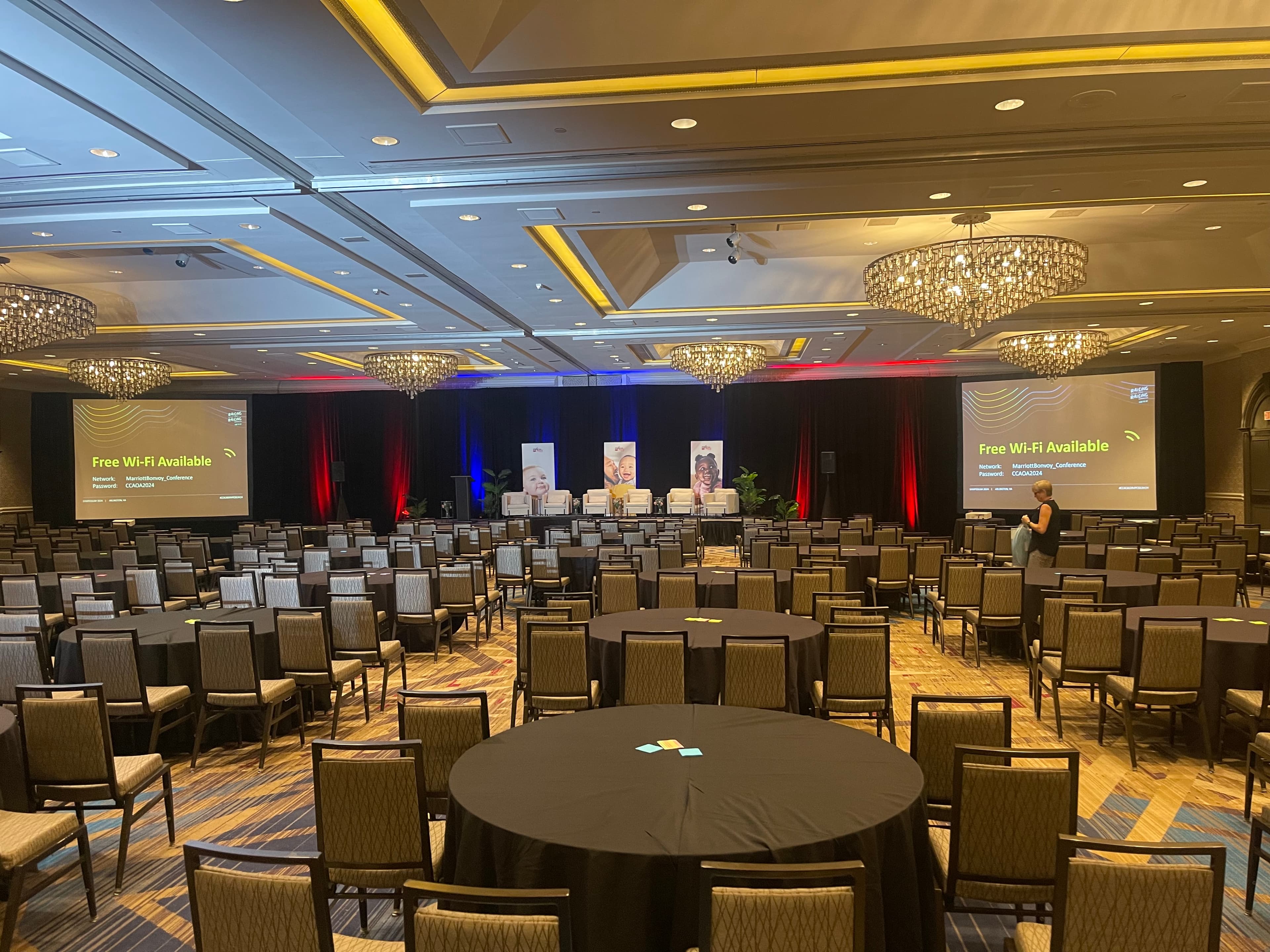 Professional audiovisual setup for a corporate conference